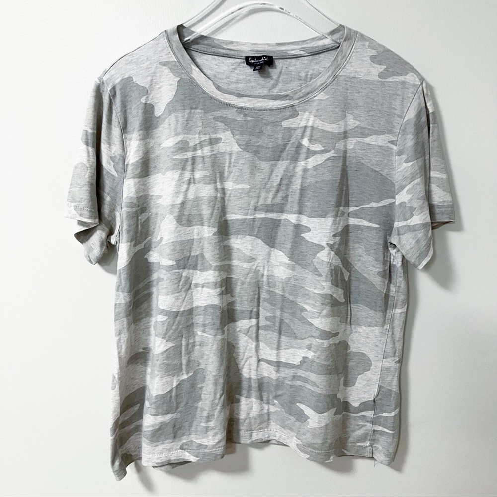 Splendid | Gray Camo Tee XL Basic Casual Grunge Neutral Normcore Streetwear